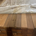 Ca. 98x Angelim Pedra regels , 45x68mm, lengte 155cm